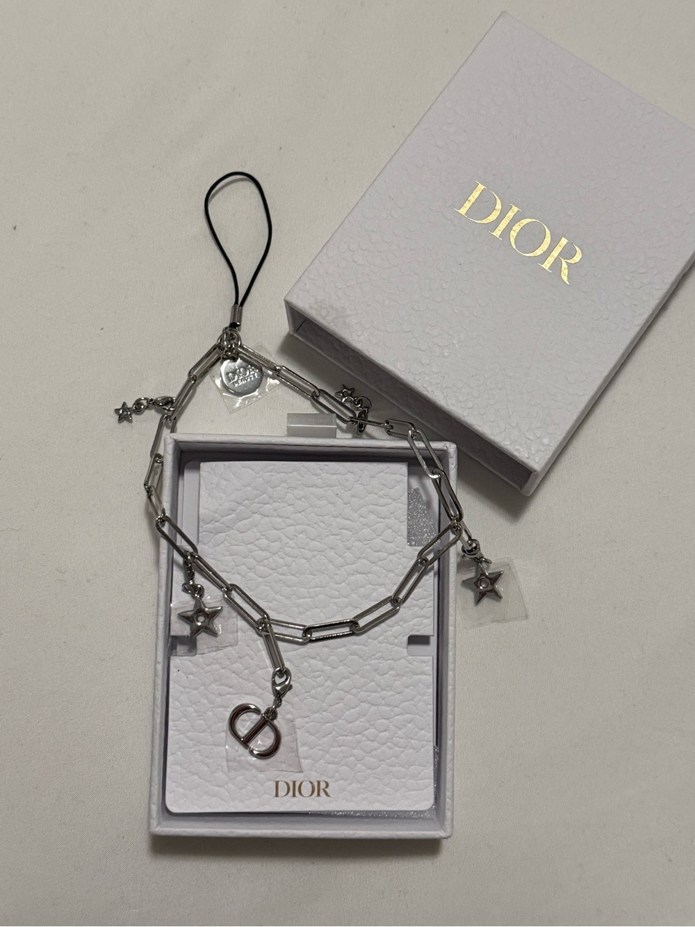 Dior Silver Star Charm Strap with CD Toggle